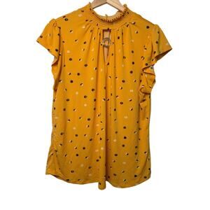 Adrienne Vittadini Large Ruffle Sleeve Top